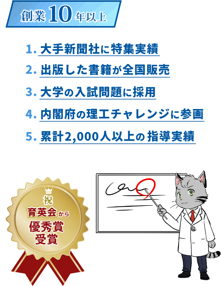 猫の手ゼミナール創業１０年以上の指導実績